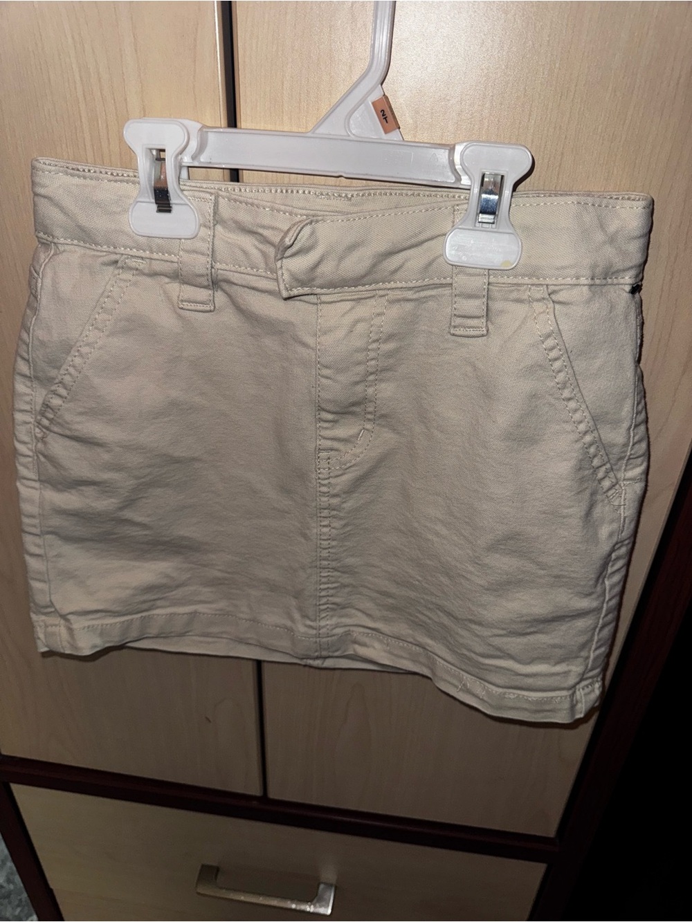 Art Class Girls Khaki Utility Mini Skirt Size L 10/12 Adjustable Waist